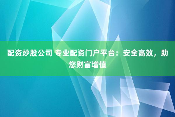 配资炒股公司 专业配资门户平台：安全高效，助您财富增值