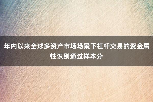 年内以来全球多资产市场场景下杠杆交易的资金属性识别通过样本分